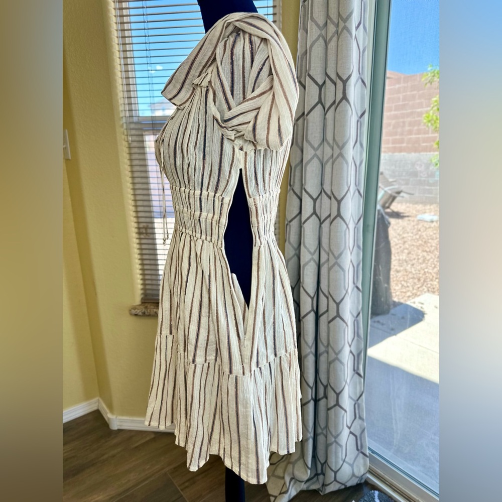 EUC Ulla Johnson Cream Striped Rosalind Mini Dress - Picture 12 of 17